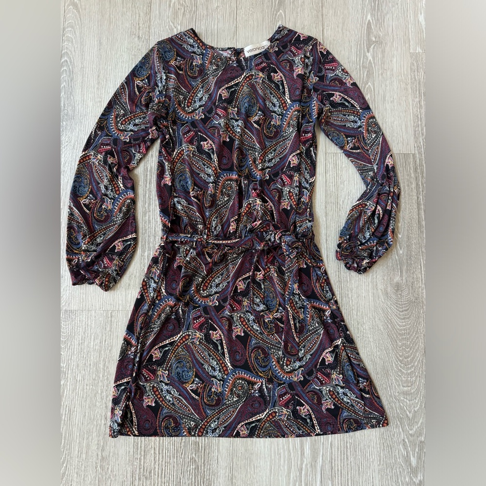Veronica M tie waist paisley dress